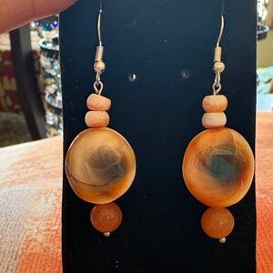 Hand Crafted Spiny Oyster and Carnelian Earrings